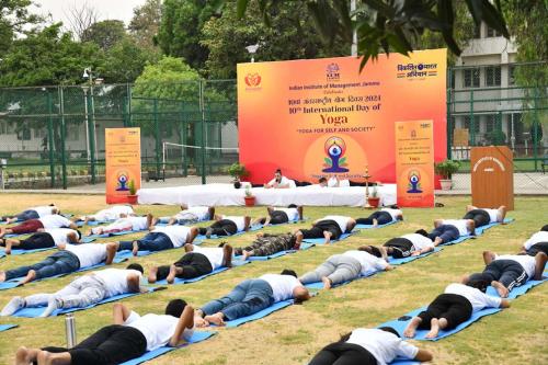 IIM Jammu Commemorates 10th International Day of Yoga at Jagti Campus under the Aegis of Anandam – The Centre for Happiness